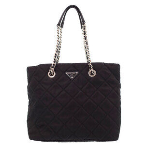 PRADA Quilted Chain Shoulder Bag Black